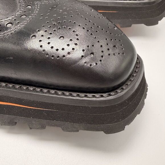 Divinch 6CM Heel Chunky Platform Brogues Black Calfskin Wingtip Derby 2886B Sz 8 main image 13